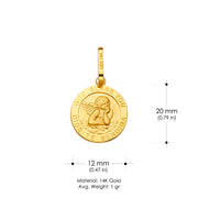14K Gold Raligious Angel Charm Pendant