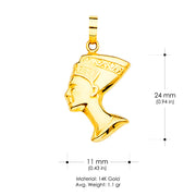 14K Gold Ancient Egypt Pharaoh Charm Pendant