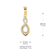 14K Gold CZ Infinity Charm Pendant