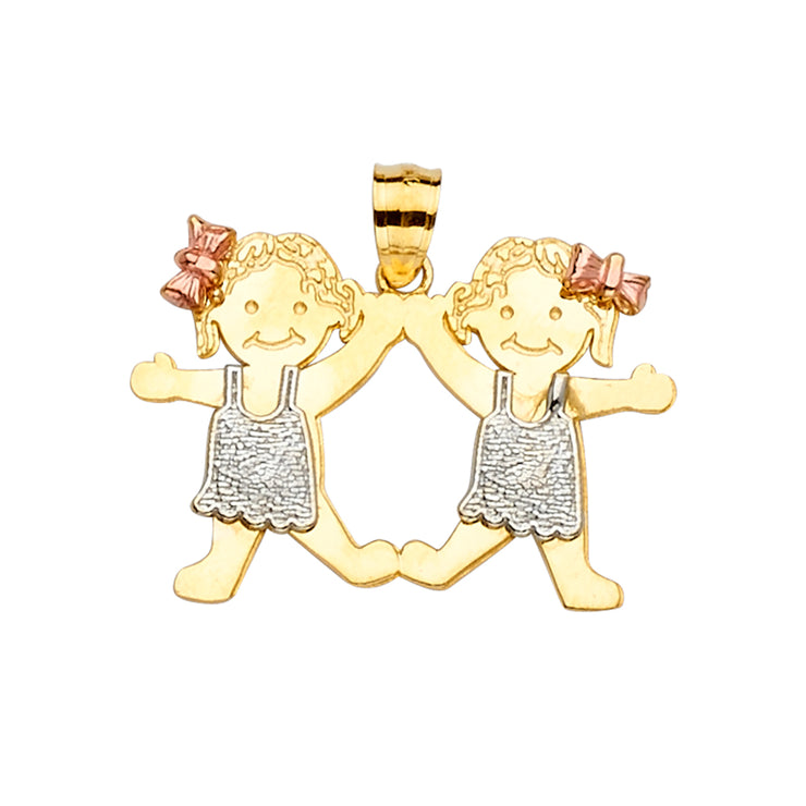 Girl and girl Pendant for Necklace or Chain