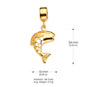 14K Gold Fish Mix & Match Charm Pendant