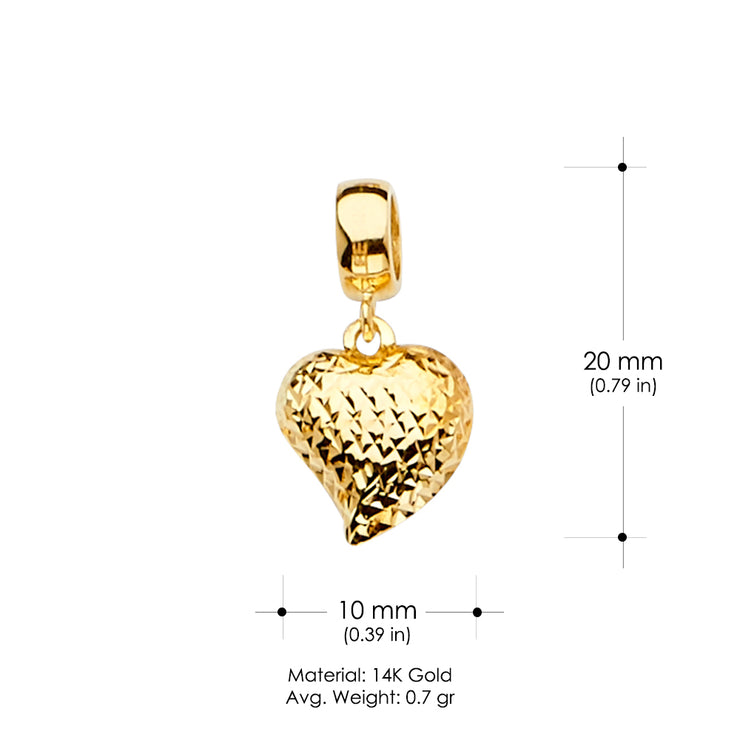 14K Gold Heart Mix & Match Charm Pendant