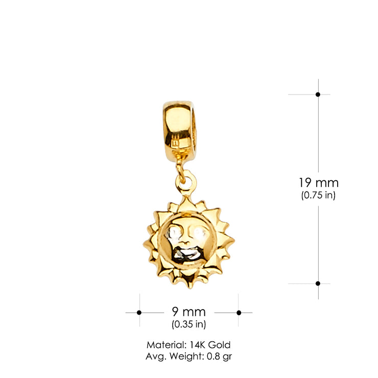 14K Gold Sun Mix & Match Charm Pendant