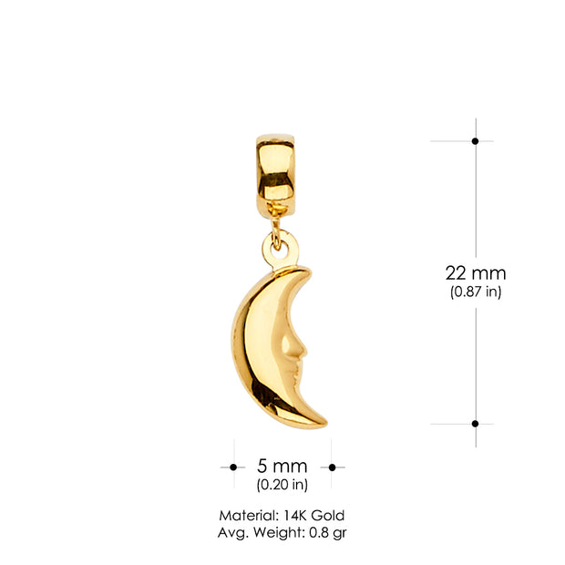 14K Gold Moon Mix & Match Charm Pendant