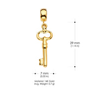 14K Gold Key Mix & Match Charm Pendant