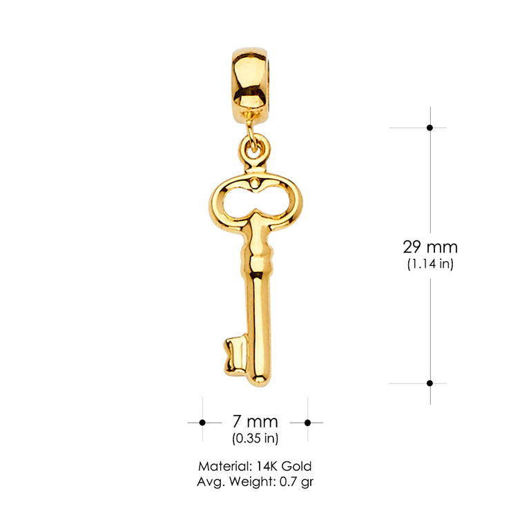 14K Gold Key Mix & Match Charm Pendant