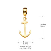 14K Gold Nautical Anchor Mix & Match Charm Pendant