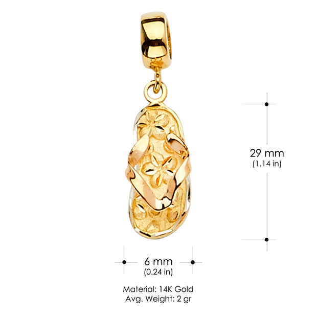 14K Gold Sandal Mix & Match Charm Pendant