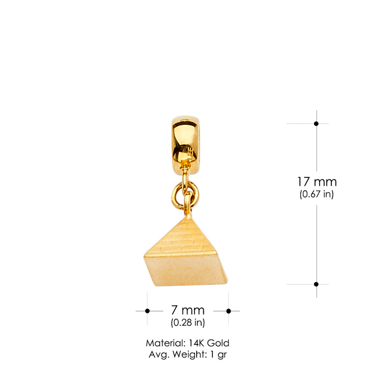 14K Gold Egypt Pyramid Mix & Match Charm Pendant