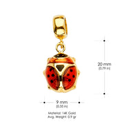 14K Gold Lady Bug Mix & Match Charm Pendant