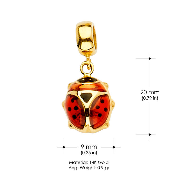 14K Gold Lady Bug Mix & Match Charm Pendant
