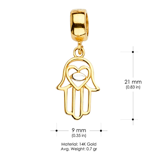 14K Gold Hamsa Mix & Match Charm Pendant