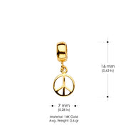 14K Gold Peace Symbol Mix & Match Charm Pendant