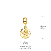 14K Gold Angel Religious Mix & Match Charm Pendant
