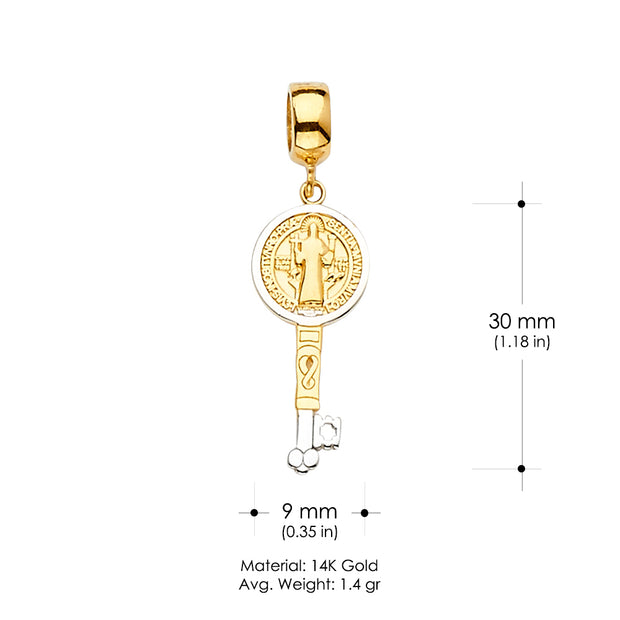 14K Gold San Benito Religious Pendant