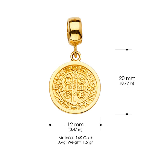 14K Gold San Benito Religious Pendant