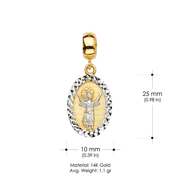 14K Gold Jesus Religious Mix & Match Charm Pendant