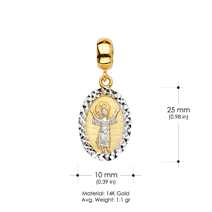 14K Gold Jesus Religious Mix & Match Charm Pendant