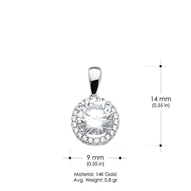 14K Gold CZ Birthstone Charm Pendant