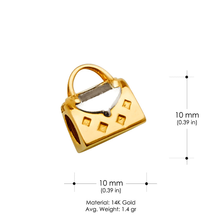 14K Gold Hand Bag Slider Mix & Match Charm Pendant