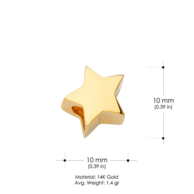 14K Gold Star Slider Mix & Match Charm Pendant