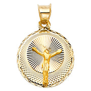 14K Gold Jesus Stamp Pendant with 2.1mm Valentino Chain