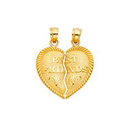 Couple Broken Heart Pendant for Necklace or Chain
