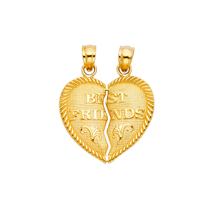 Couple Broken Heart Pendant for Necklace or Chain