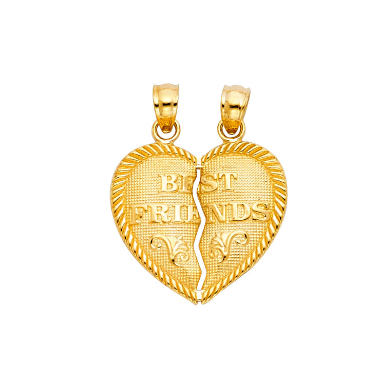 Couple Broken Heart Pendant for Necklace or Chain