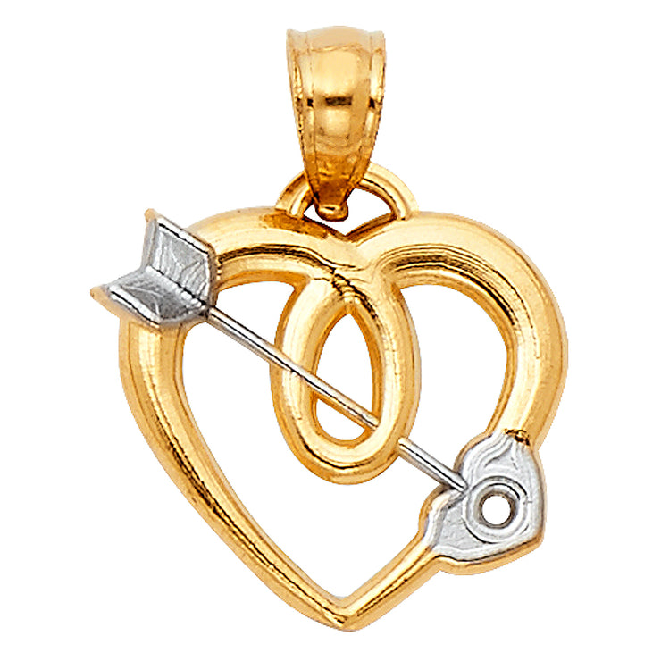 Cupid Arrow Heart Pendant for Necklace or Chain