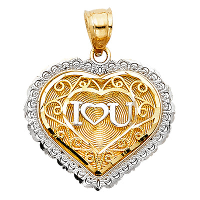 I Love You Heart Pendant for Necklace or Chain
