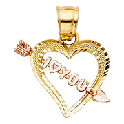 Cupid Arrow Heart Pendant for Necklace or Chain