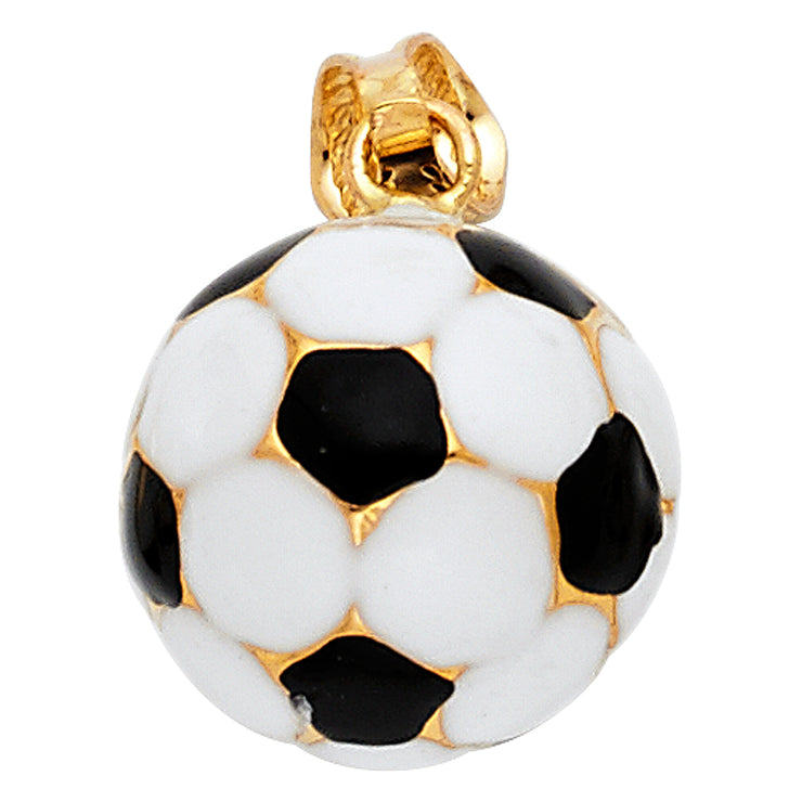 Soccer Ball Enamel Pendant for Necklace or Chain