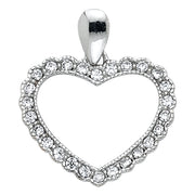 14K Gold Open Fancy Heart CZ Charm Pendant