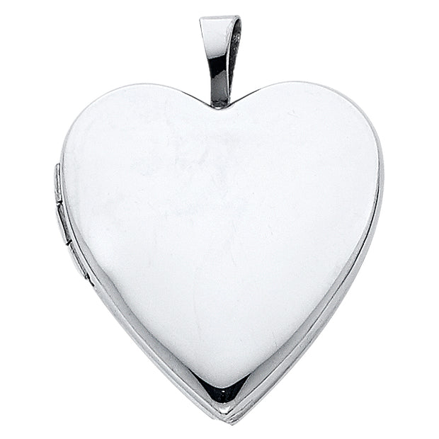 14K Gold Heart Locket Pendant with 2mm Rope Chain