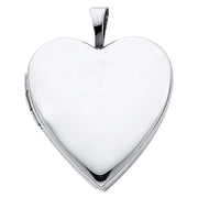 14K Gold Heart Locket Pendant with 1.2mm Singapore Chain