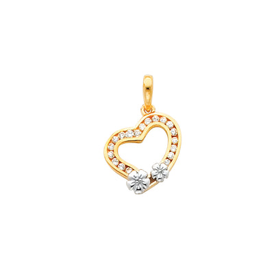 Fancy CZ Heart Pendant for Necklace or Chain