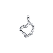 Fancy CZ Heart Pendant for Necklace or Chain