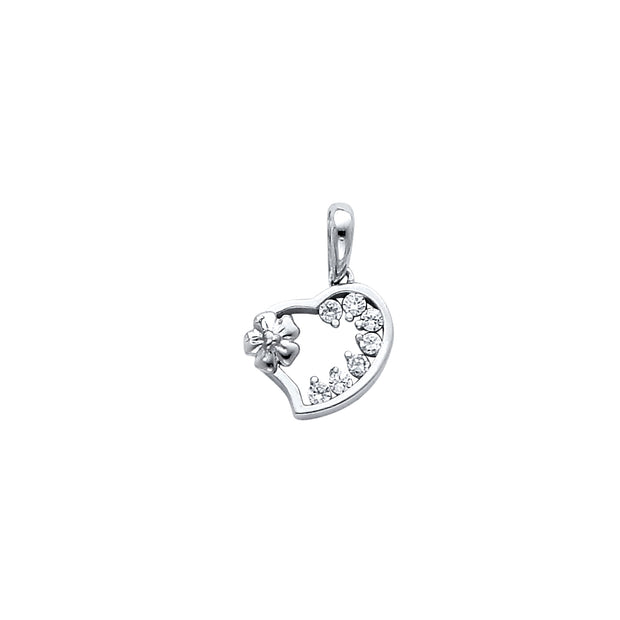Fancy CZ Heart Pendant for Necklace or Chain