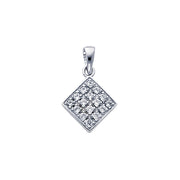 Cluster CZ Square Pendant Pendant for Necklace or Chain