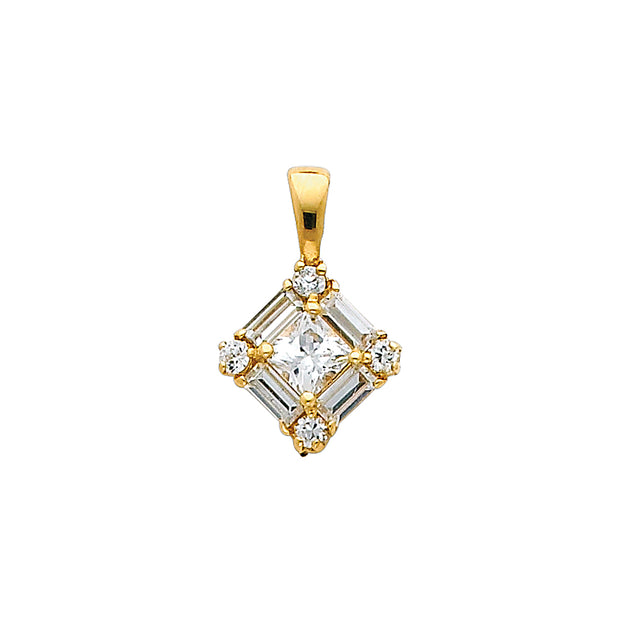 CZ Square Pendant Pendant for Necklace or Chain