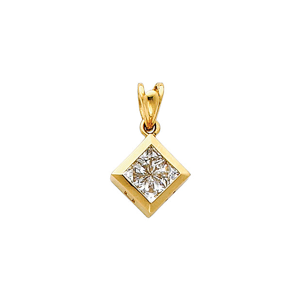 CZ Square Pendant Pendant for Necklace or Chain