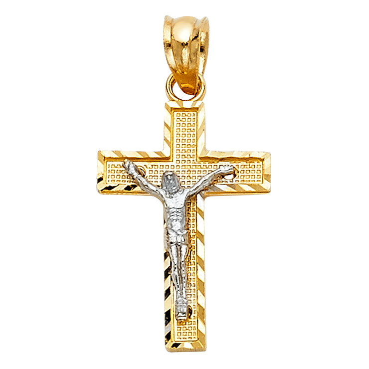 14K Gold Jesus Crucifix Cross Religious Pendant