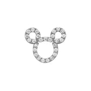 14K Gold CZ Charm Charm Pendant with 0.9mm Singapore Chain Necklace