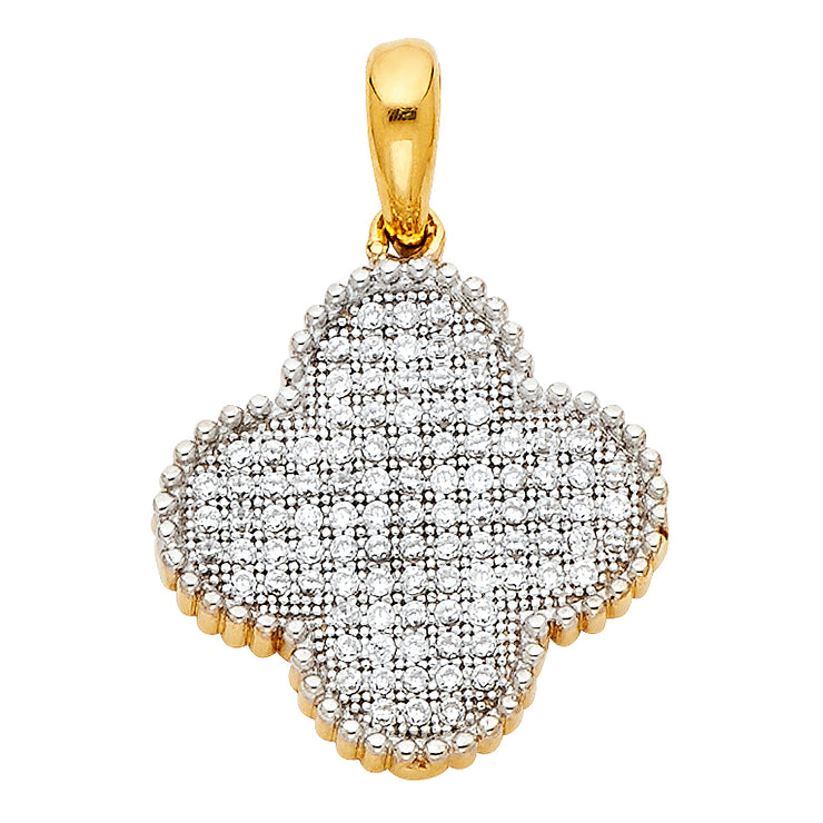 Flower CZ Pendant Pendant for Necklace or Chain