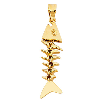 Motion Fish Bone Pendant Pendant for Necklace or Chain