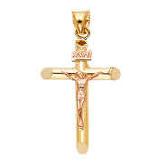 14K Gold Religious Crucifix Charm Pendant