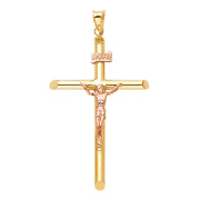 14K Gold Religious Crucifix Charm Pendant