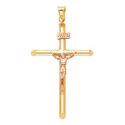 14K Gold Religious Crucifix Charm Pendant