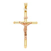 14K Gold Religious Crucifix Charm Pendant